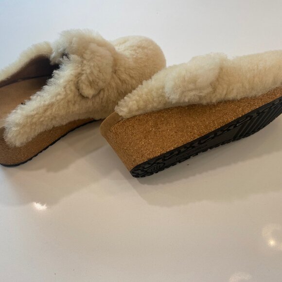 Papillio Beige Fuzzy Clogs - Picture 3 of 4